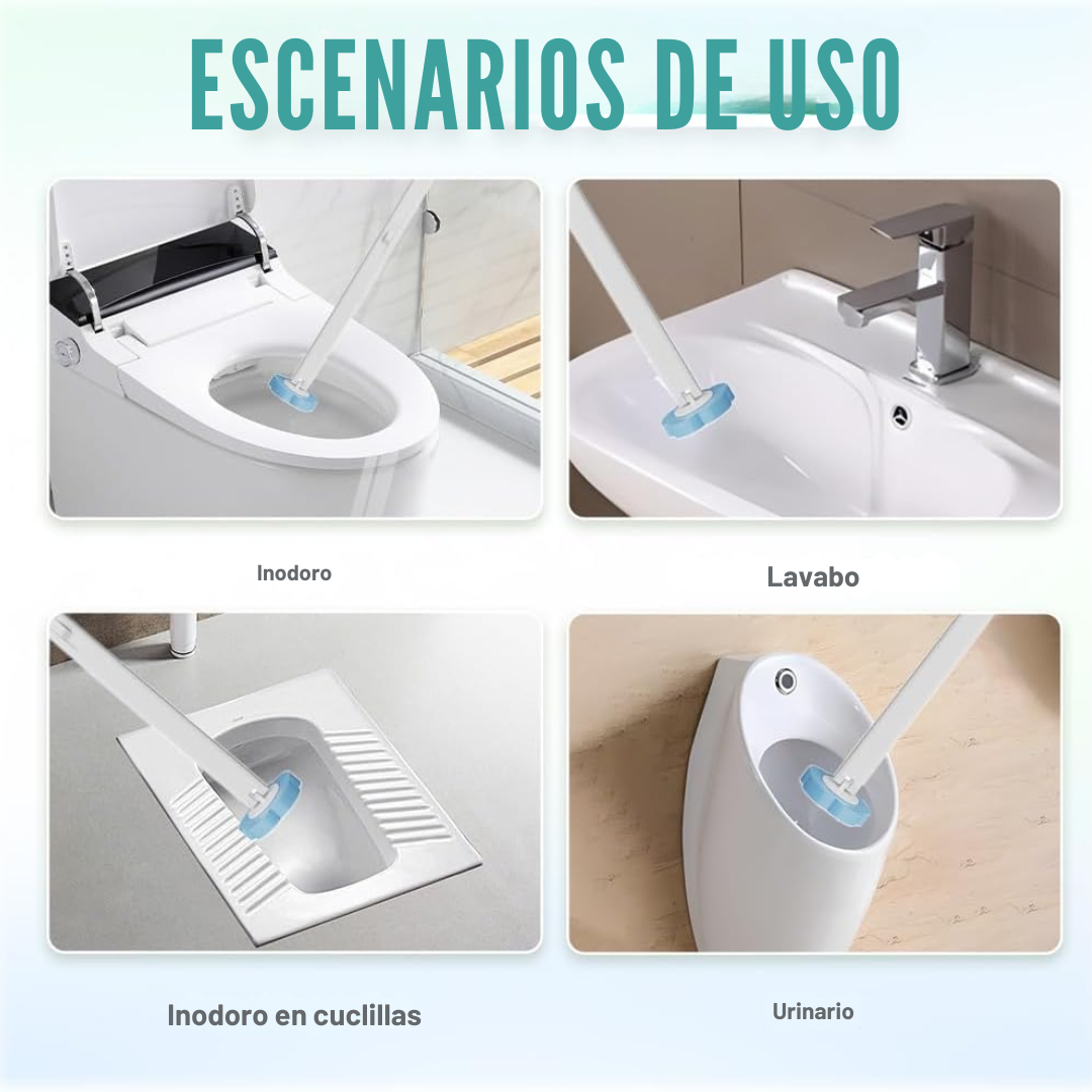 Kit Cepillo Inodoro Desechable 30 Unidades con Soporte