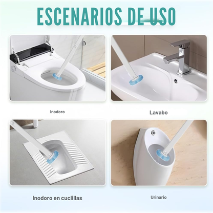 Kit Cepillo Inodoro Desechable 30 Unidades con Soporte