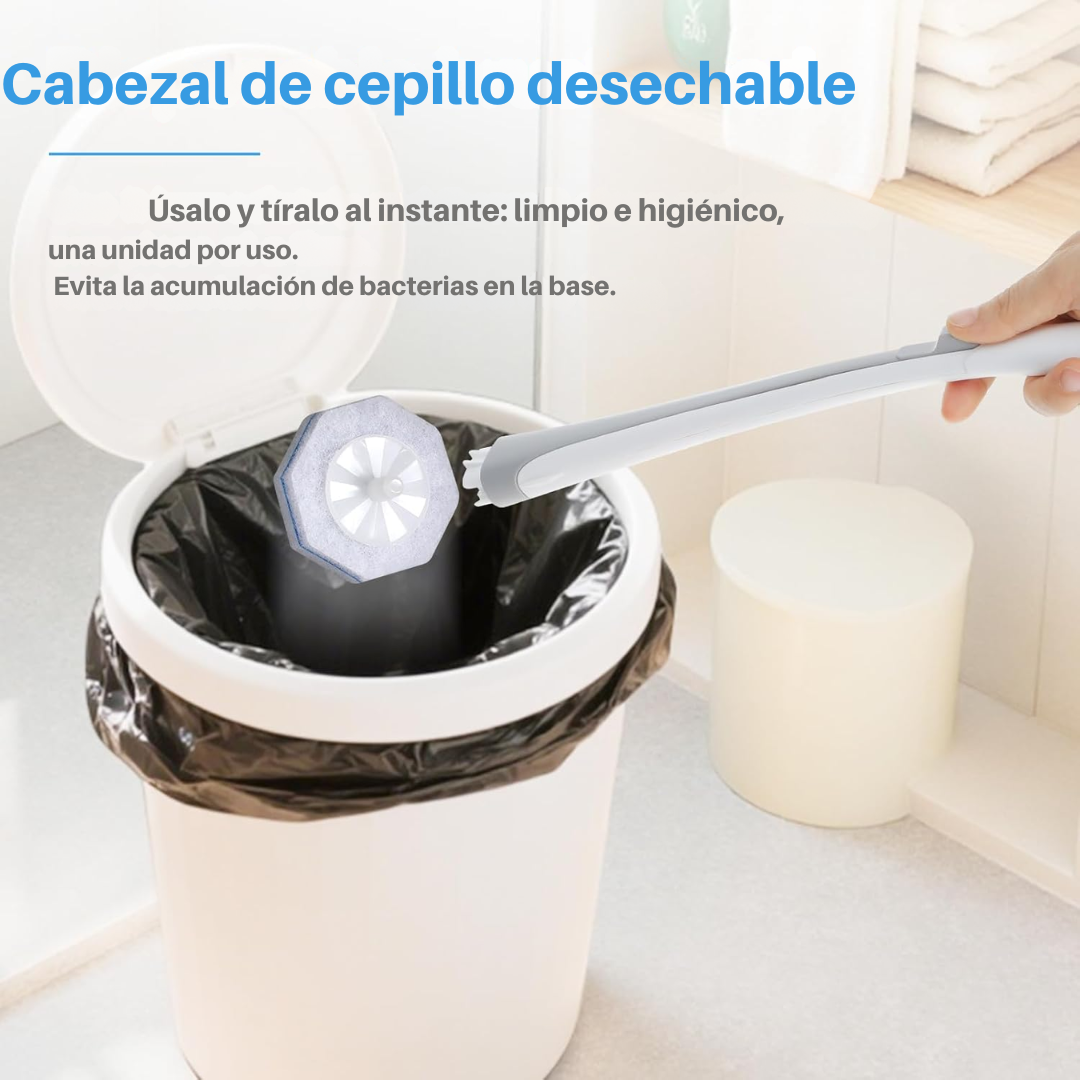 Kit Cepillo Inodoro Desechable 30 Unidades con Soporte